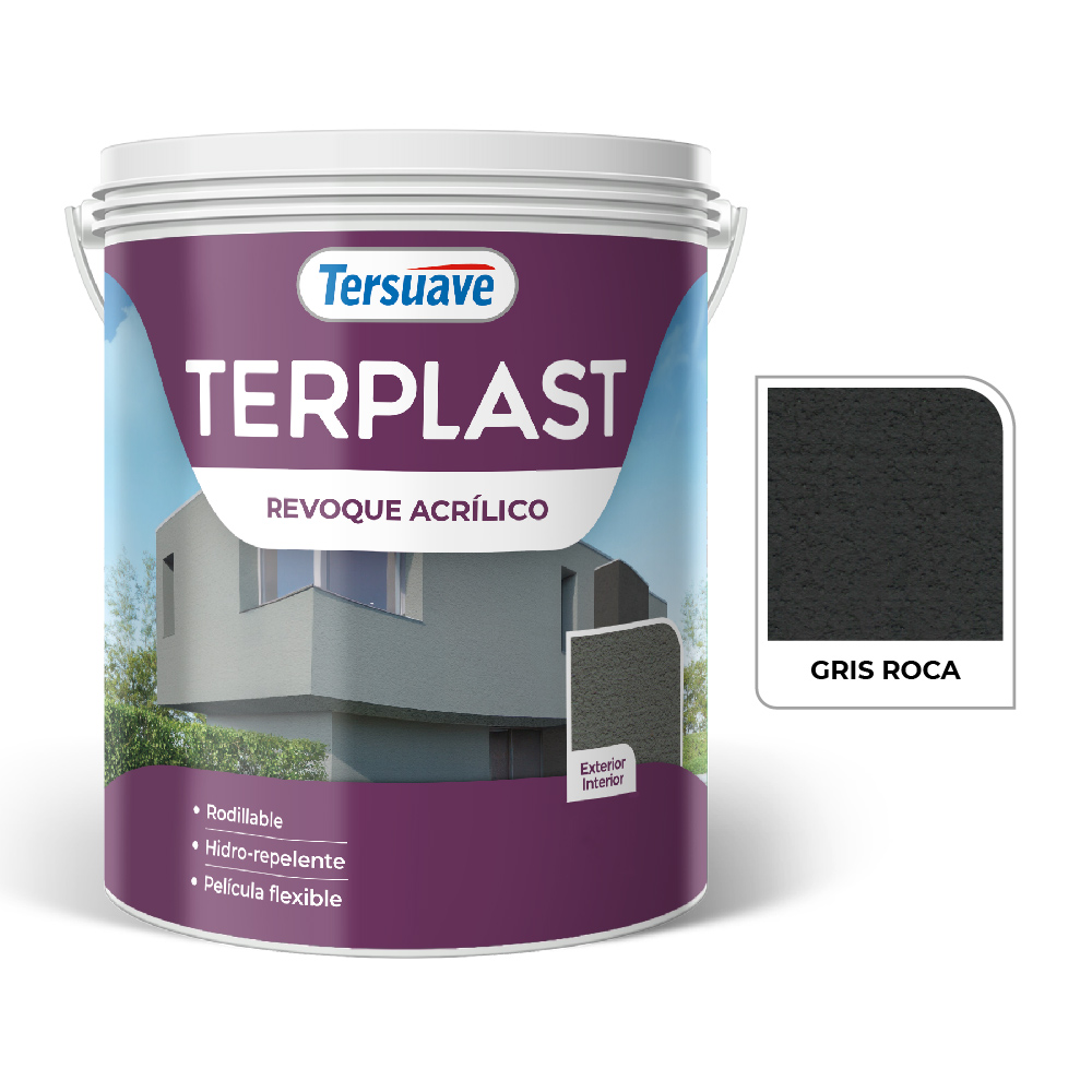 Terplast Revoque Acrilico Gris Roca 5 KG