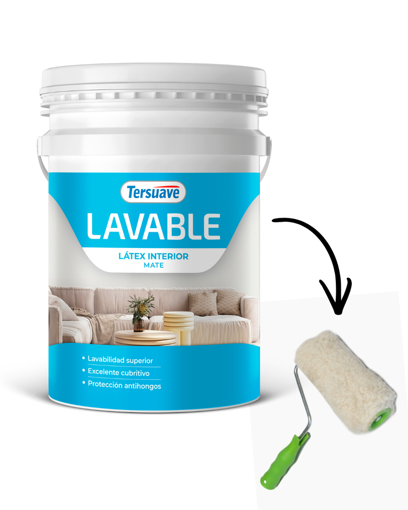 Lavable Latex Interior Tersuave Blanco Mate 20 L + Rodillo de Regalo