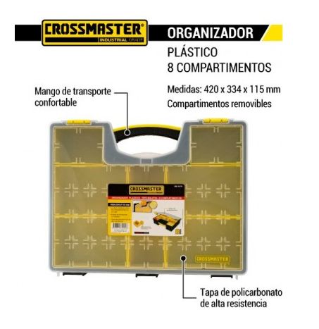 Organizador Plástico Crossmaster 8 Compartimientos