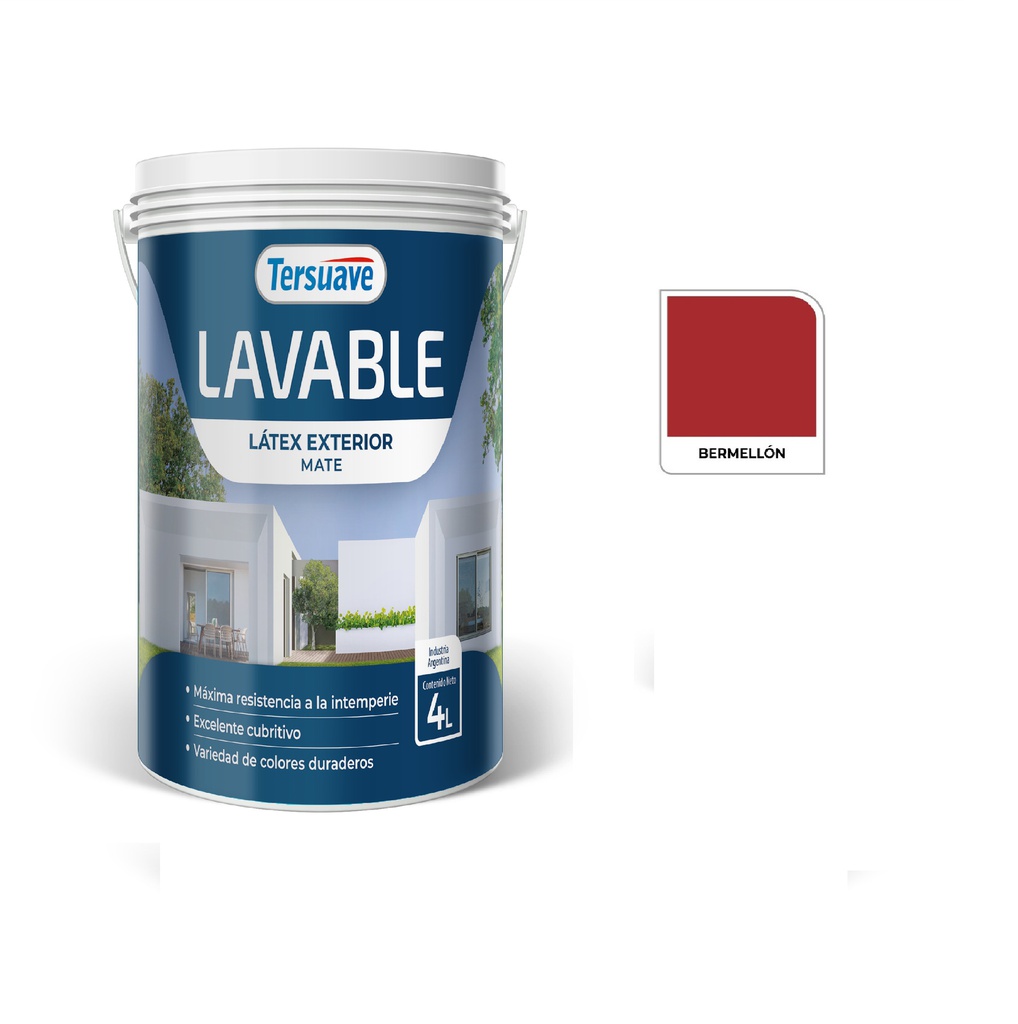 Lavable Latex Exterior Tersuave Bermellon 4 L