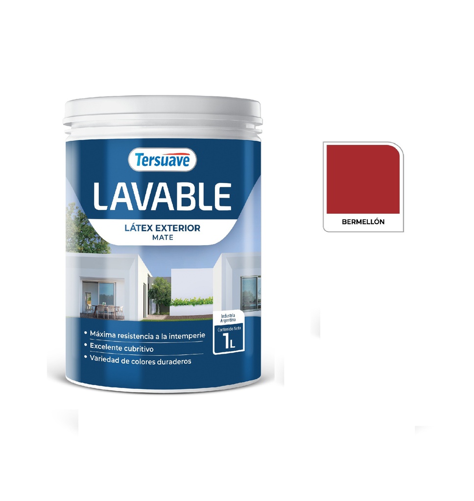 Lavable Latex Exterior Tersuave Bermellón 1 L