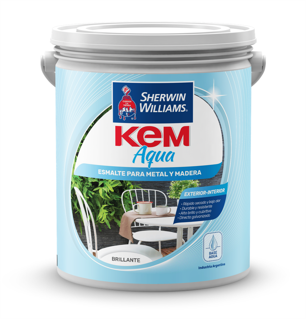 Esmalte Kem Aqua Negro Satinado 1 L Sherwin Williams