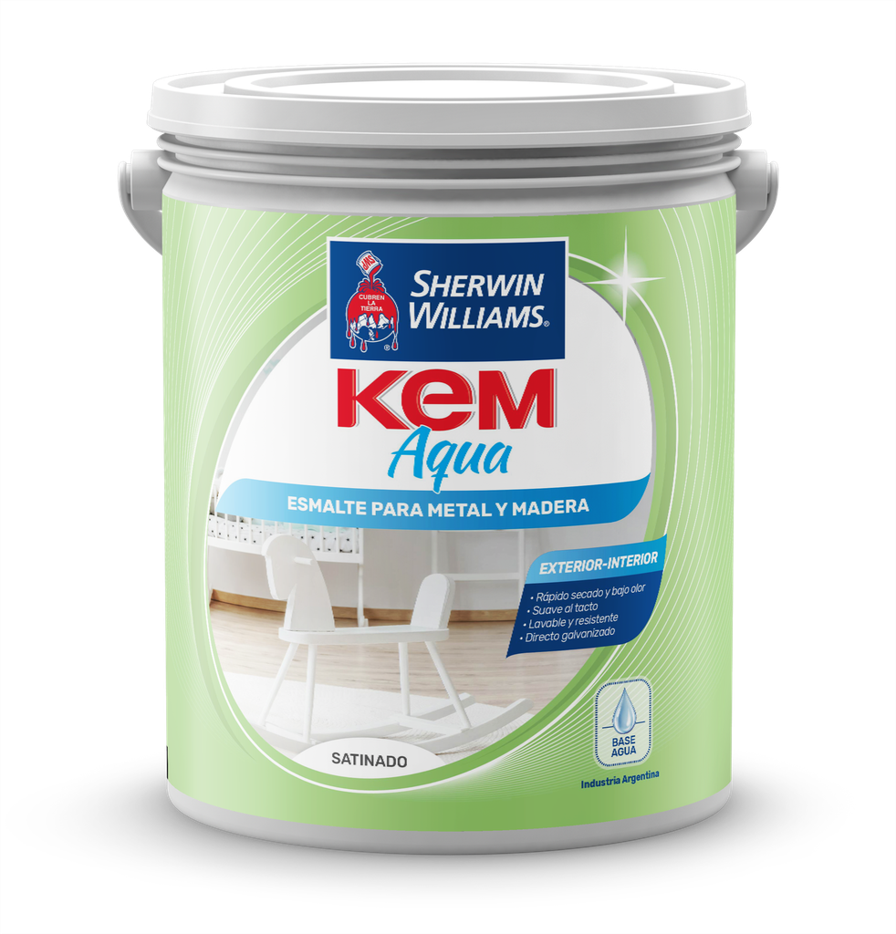 Esmalte Kem Aqua Negro Satinado 4 L Sherwin Williams