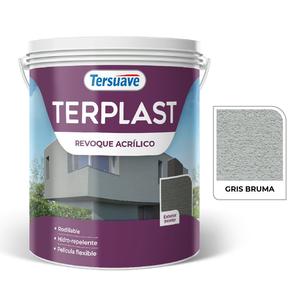 Terplast Revoque Acrilico Gris Bruma 5 KG