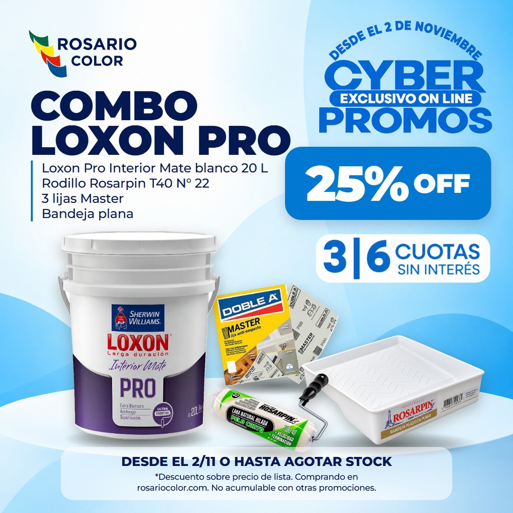 Combo Latex Loxon PRO interior Sherwin Williams Blanco