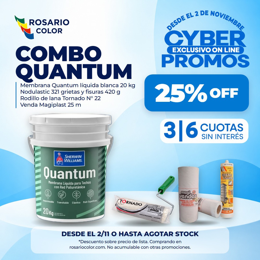 Combo Quantum Membrana Liquida Sherwin Williams Blanco