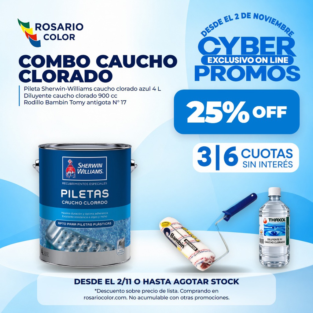 Combo Pileta Sherwin Williams Caucho Azul