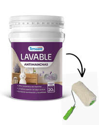 [4589] Lavable Antimanchas Interior Tersuave Blanco Mate 20 L + Rodillo de Regalo